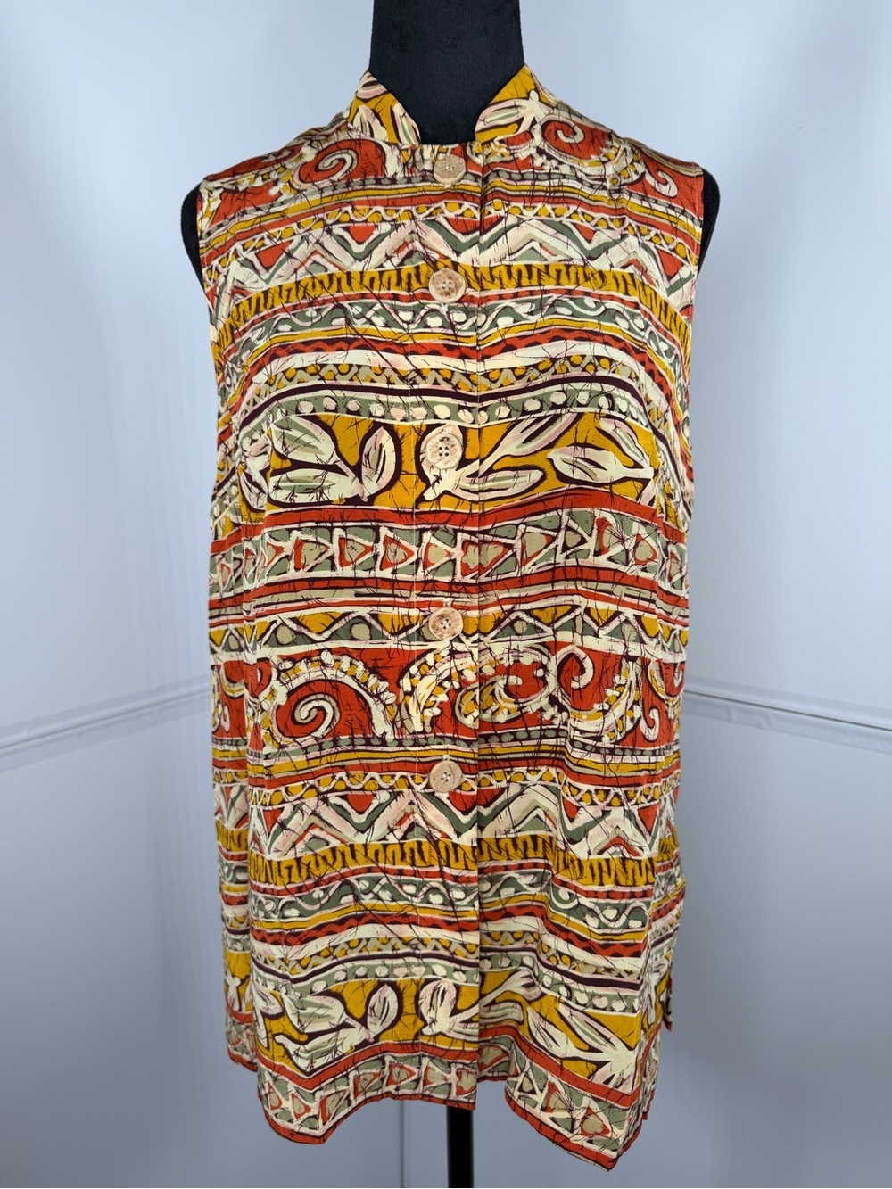 Maggy London Petites Silk Abstract Print Sleeveless Blouse Size 8